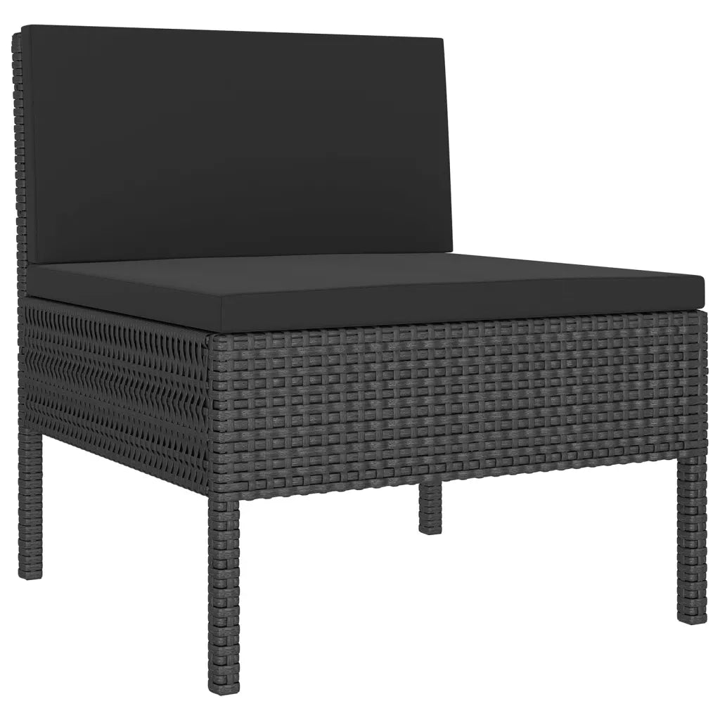 Set Divani da Giardino 9 pz con Cuscini in Polyrattan Nero cod mxl 38352
