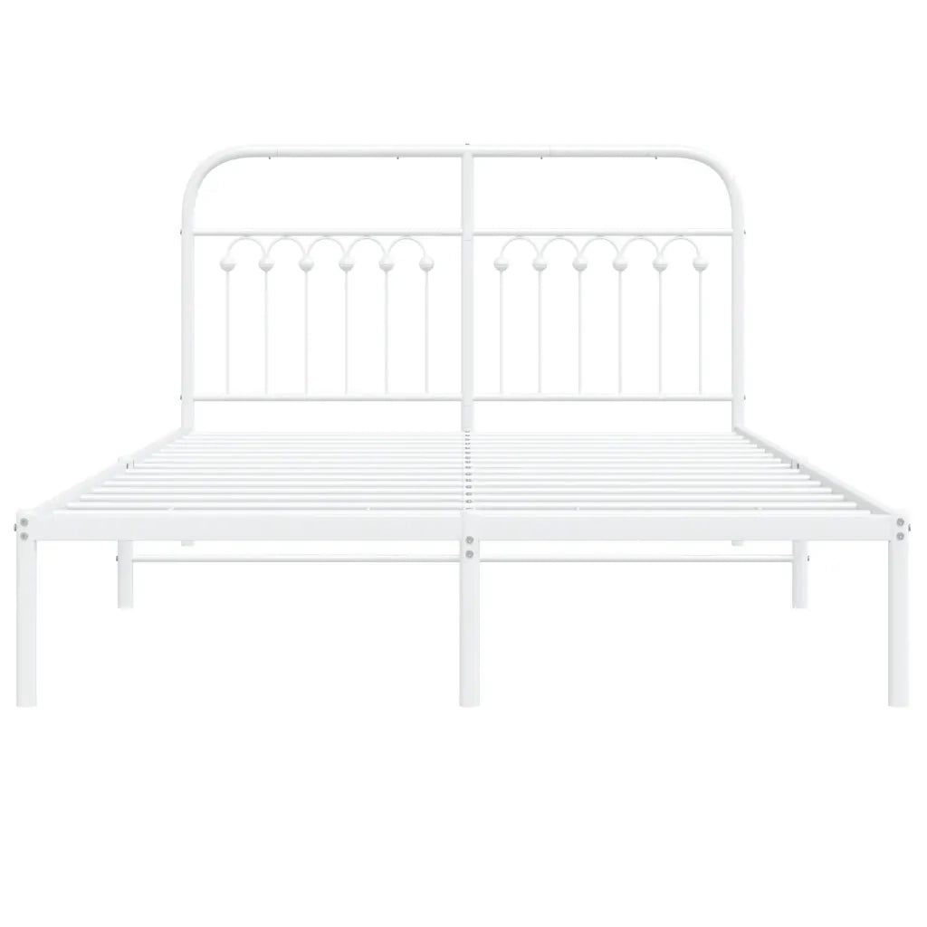 Giroletto con Testiera Metallo Bianco 140x190 cm