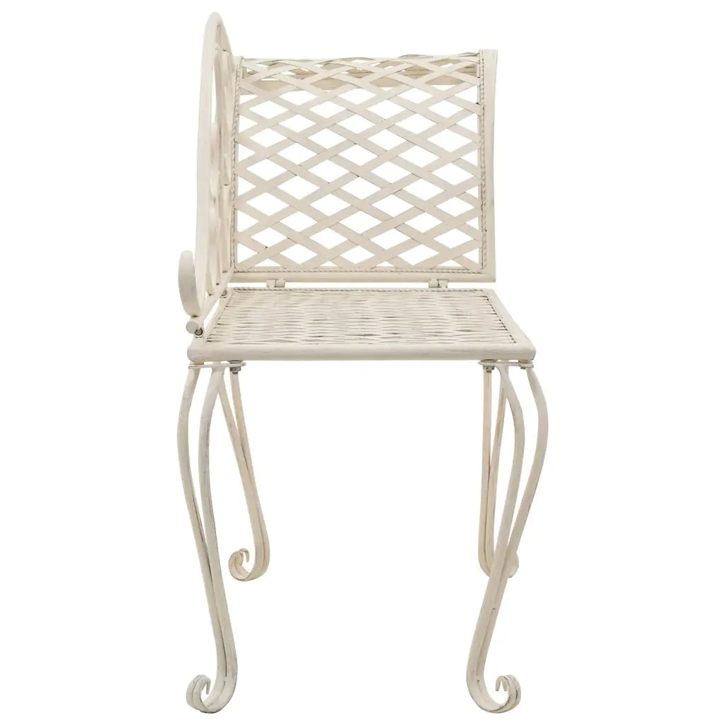 Sdraio da Giardino 128 cm in Metallo Anticato Bianco CFW9103198