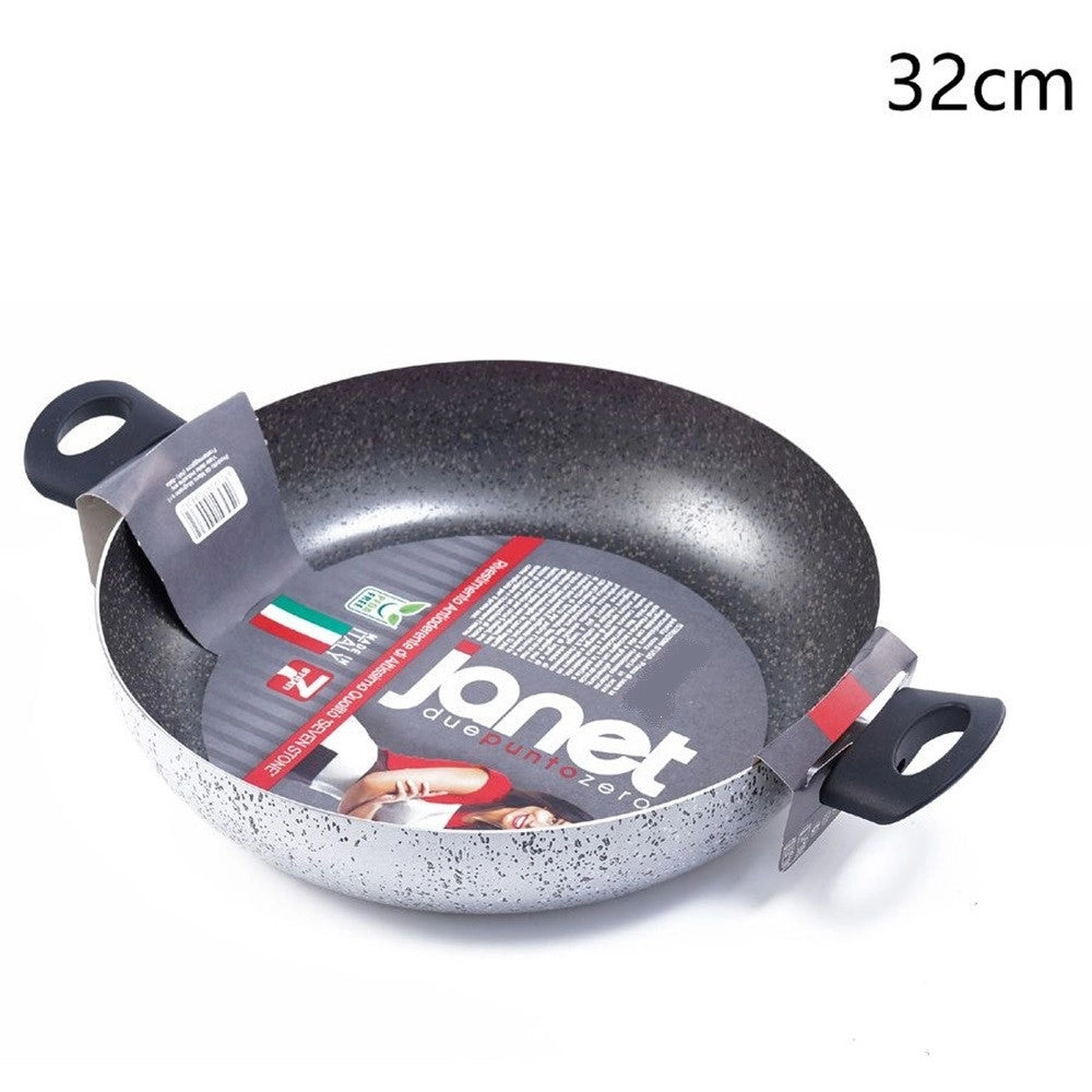 Trade Shop - Padella Alta Tegame Rivestimento Antiaderente 7 Strati Con 2 Manici ø 16-20-24-28-32 Cm -