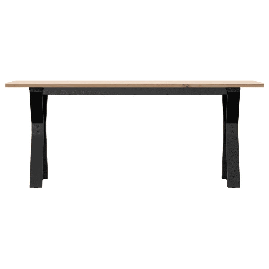 Tavolino Salotto Telaio a Y 110x40x45 cm Legno Pino e Acciaio 3282711