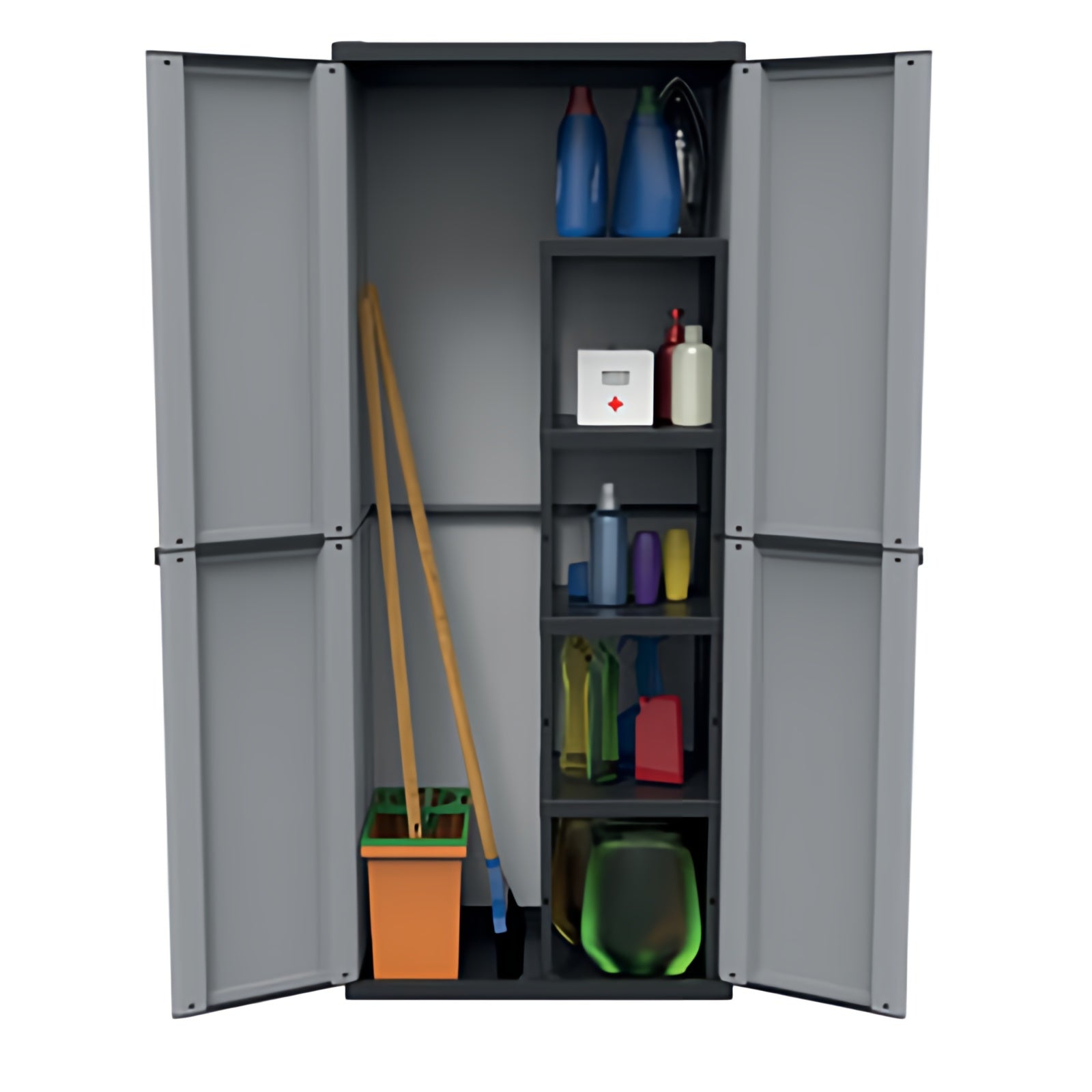 Armadio Portascope J-LINE 368 2 Ante Ripiani Regolabili,Resistente e Salvaspazio