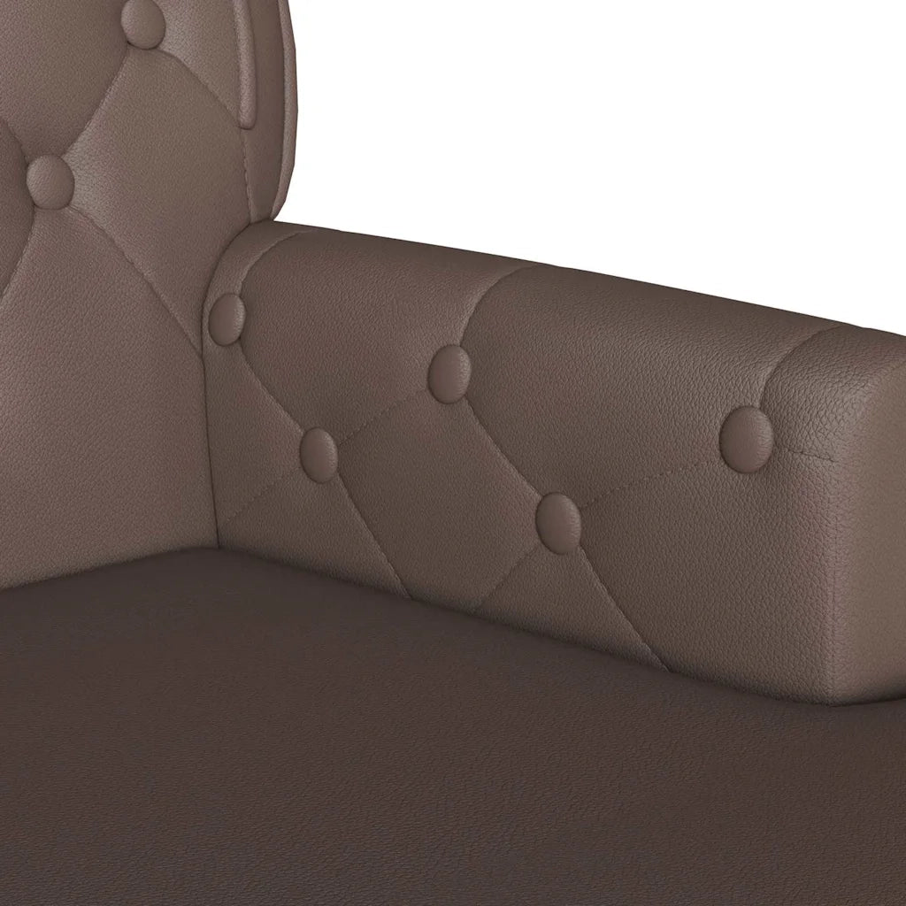 Panca Chesterfield-Sgabello-Divano Marrone 119,5 x 64,5 x 75 cm Pelle Sintetica