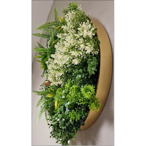 Pannelli Piante Artificiali da Parete 3D – Siepe Sintetica Verde Effetto Naturale per Inter FOGLIAME CON CORNICE 50 CM