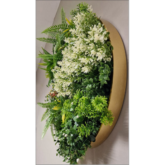 Pannelli Piante Artificiali da Parete 3D – Siepe Sintetica Verde Effetto Naturale per Inter FOGLIAME CON CORNICE 50 CM