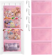Organizzatore per la chiusura della porta - 4 tasche 4 ganci metallici - soffice e respirante - ripostiglio per giocattoli e cuscini
