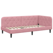 Letto singolo | Letto per adulti | Cornice del letto ad angolo Rosa 100 x 200 cm Velluto