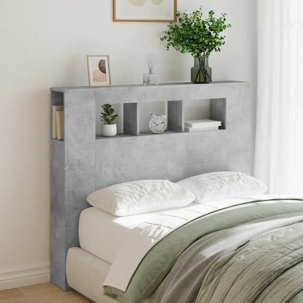 Testiera LED Grigio Cemento 120x18,5x103,5 cm Legno Multistrato 837340