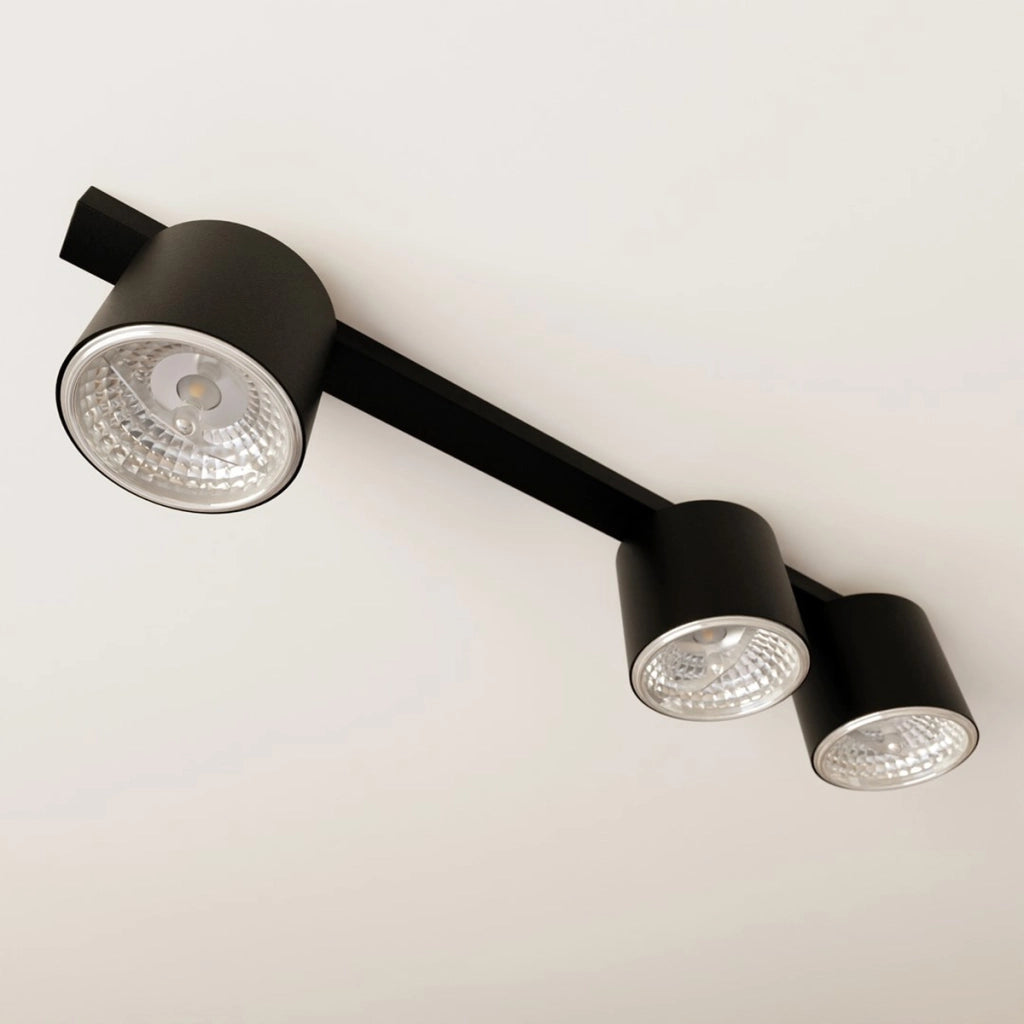 Faretto da soffitto Nano in acciaio nero