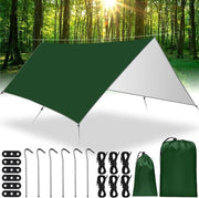 Parasole 3x3M Impermeabile Ultraleggero con Oculature e 6 Cordicci in Nylon Protezione UV Protezione da Pioggia Protezione da Neve per Tenda per Campeggio Hammock Picnic Escursioni Esterno