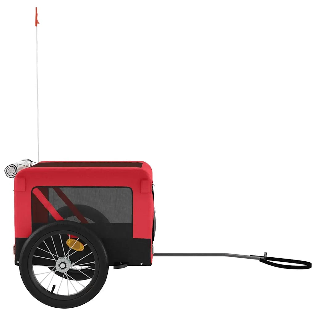 Rimorchio da Bici per Animali Rosso e Nero Oxford e Ferro CFW4542367