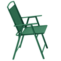 Set da Pranzo 6 Pezzi per Giardino Patio con Ombrellone 4 Sedie Pieghevoli Verde