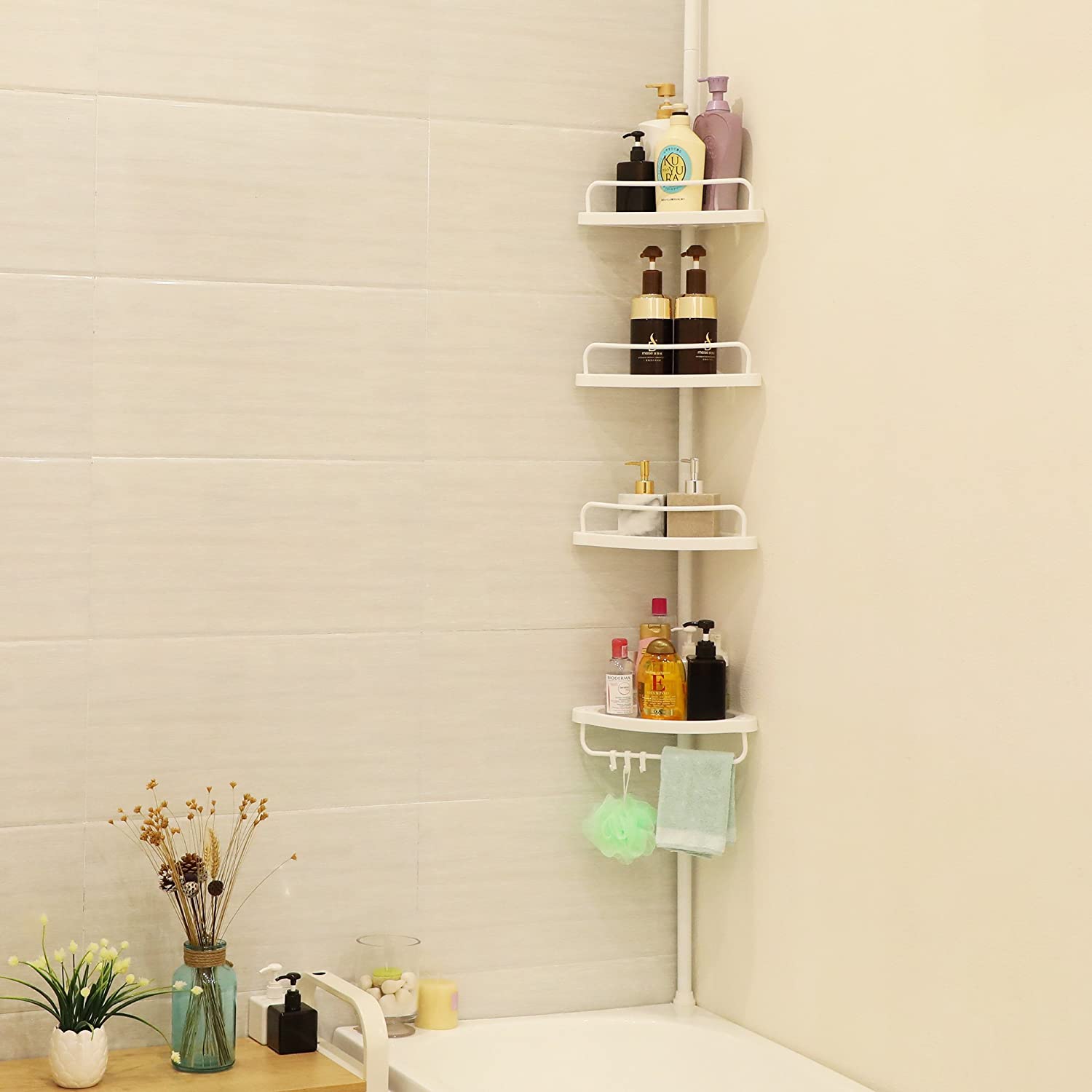 Valora MENSOLA TELESCOPICA PER BAGNO Bianca Regolabile Salvaspazio