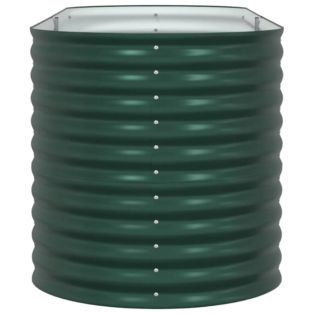 Fioriera rialzata minimalista per giardino o terrazza 240 x 80 x 81 cm acciaio verde 02_0058904
