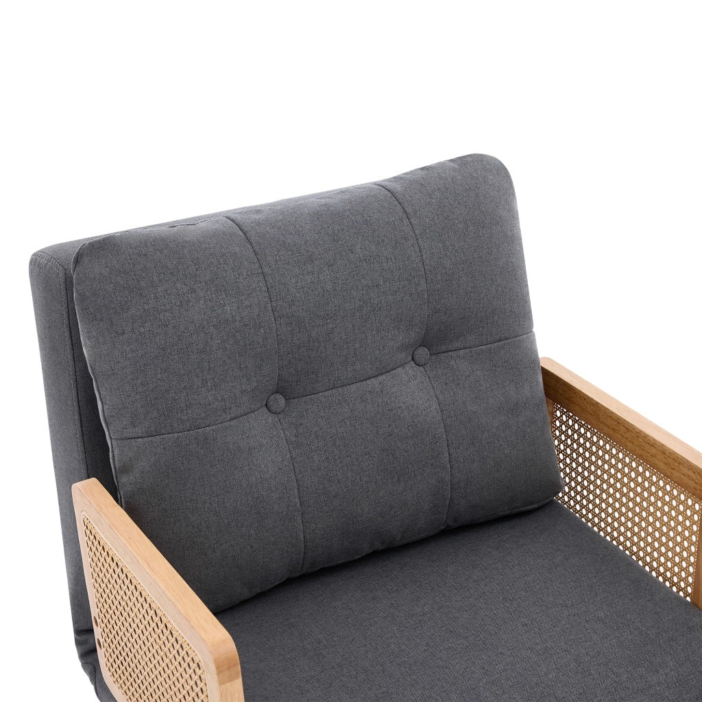SEDIA 3 in 1 reclinabile 67,5x73x86,5 cm in lino grigio con cuscino