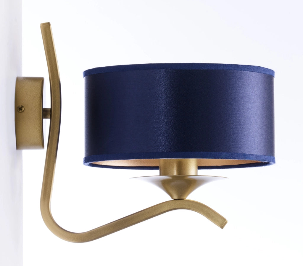 Applique parete decorativa oro lucido blu E27 15W Jupiter