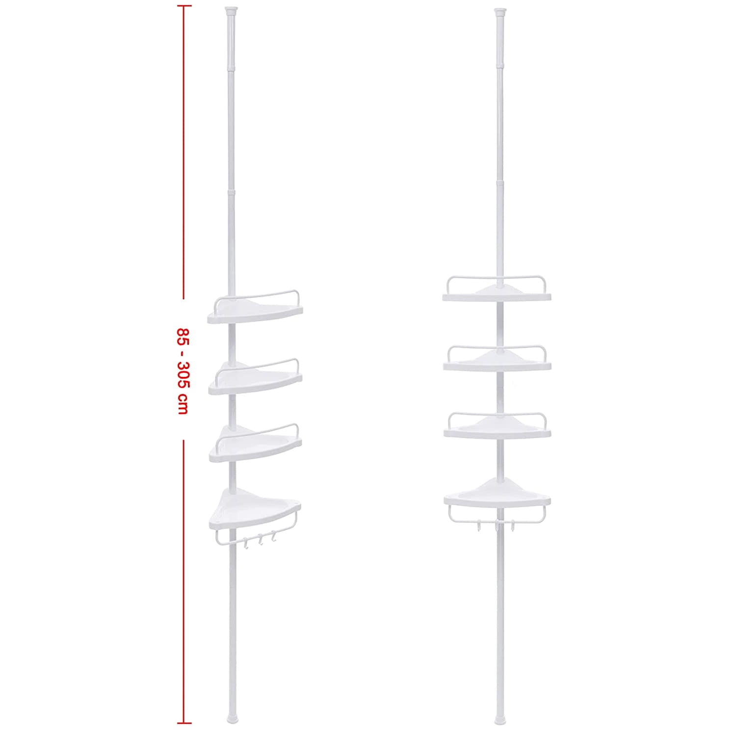 Valora MENSOLA TELESCOPICA PER BAGNO Bianca Regolabile Salvaspazio