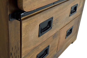 Armadio in legno di mango e metallo