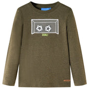 Maglietta per Bambini Maniche Lunghe Cachi MÃ©lange 104cod mxl 108378