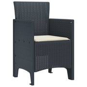 Sedia da Giardino 2 pz | Sedie da Esterno Antracite 53 x 49 x 85 cm Polipropilene