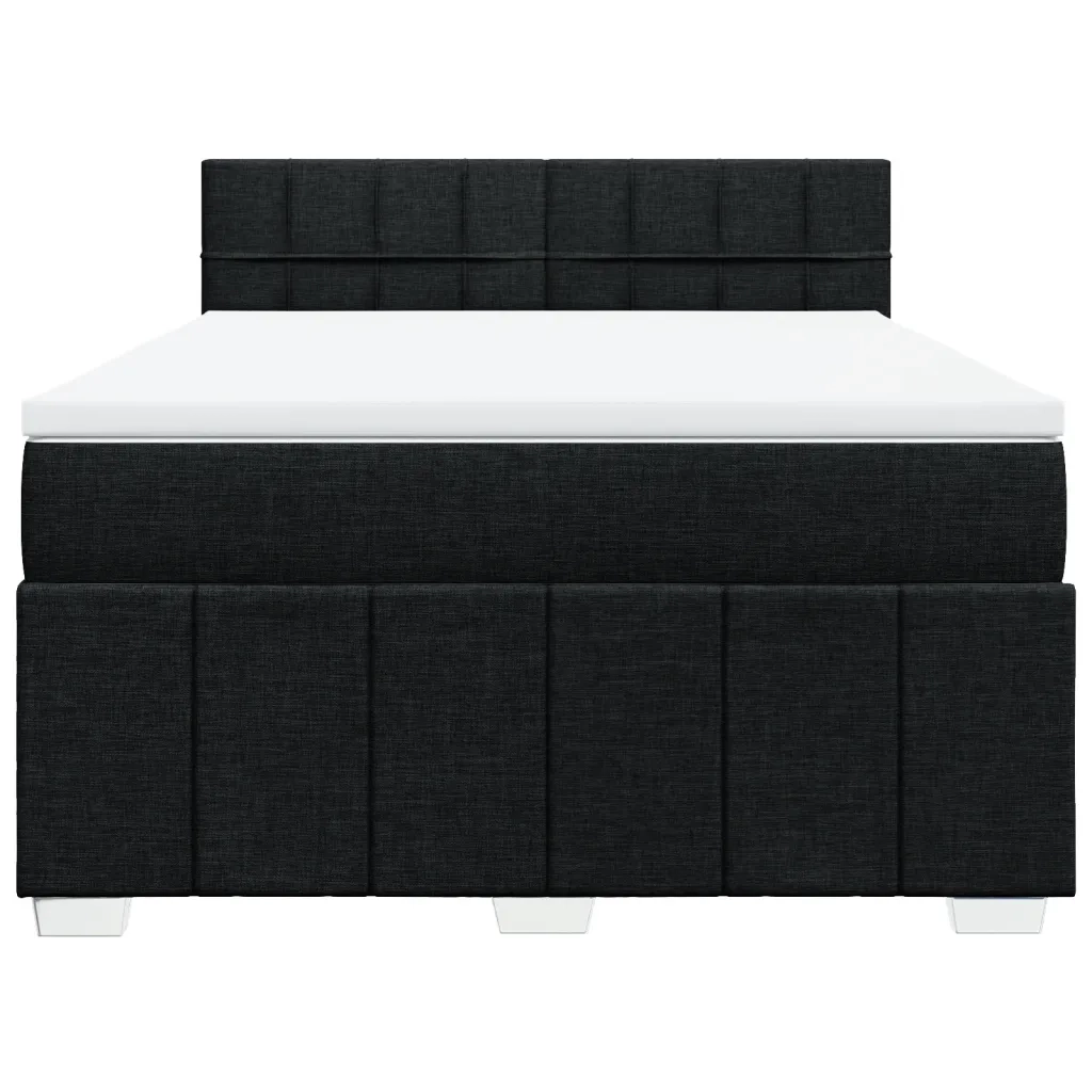 Giroletto a Molle con Materasso Nero 160x200 cm in Tessuto 3289421