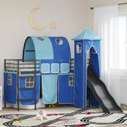 Struttura del letto loft per bambini-Giroletto per bambini Nero e Blu 100 x 190 cm 830759
