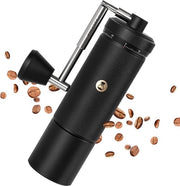 Macchina per caffè Manuale S3 - Regolazione Numerica Esterna - Cassetta Interamente in Metallo - Lavorazione in Acciaio Inossidabile - Caffè Espresso a French Press - Nero