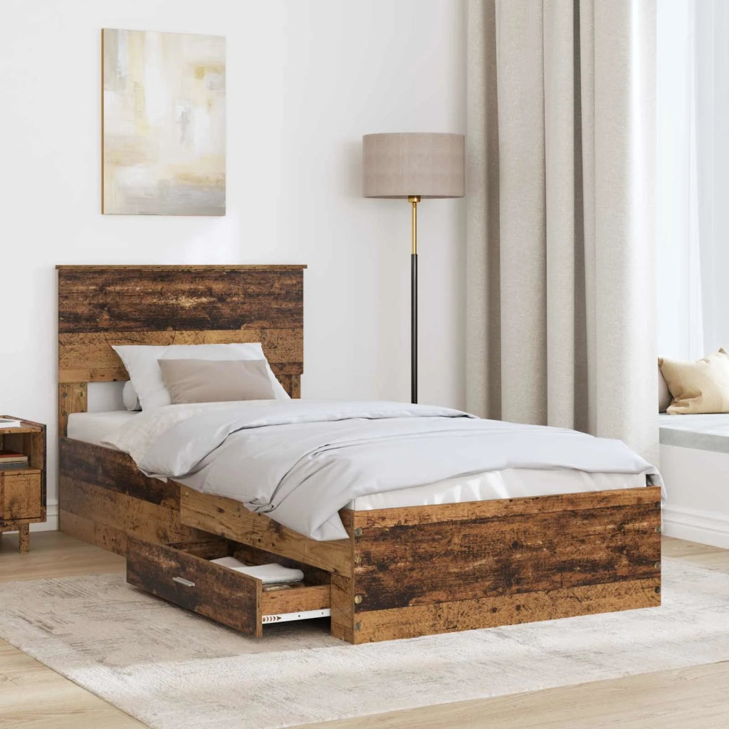 Struttura del letto-Giroletto Legno vecchio 90 x 190 cm Legno multistrato 645350