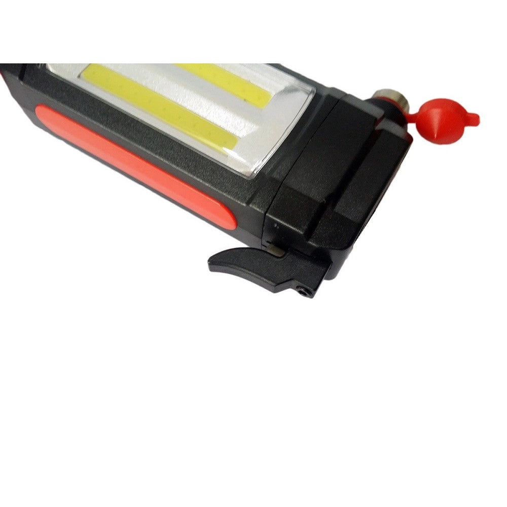 Trade Shop - Lampada Torcia Lavoro Calamita Led Ricaricabile Martello Rompi Vetro Cintura Usb -
