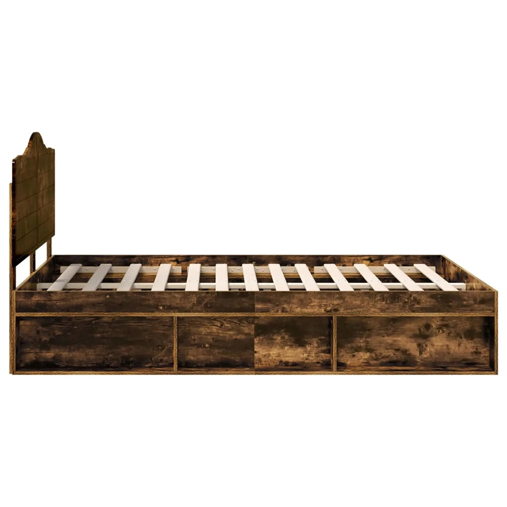 Struttura del letto Rovere fumé 150 x 200 cm Pino massello 3413294