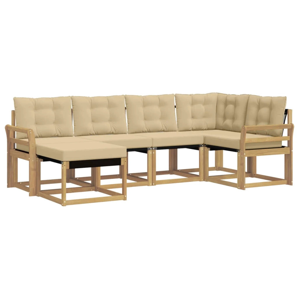 Set di divani da esterno 6 pz Bianco e Beige 3389647