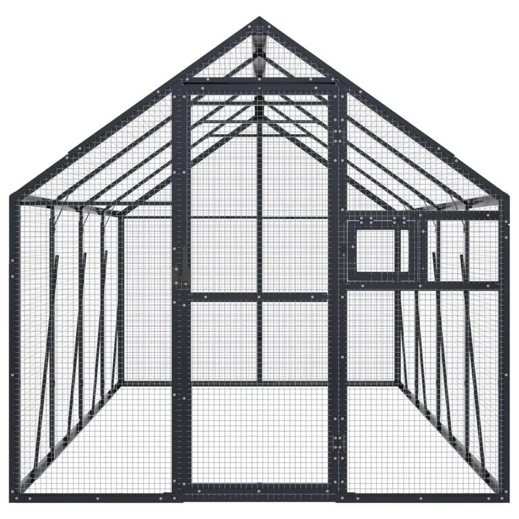 Voliera a gabbia 1,79 x 4 x 1,85 m alluminio antracite 02_0045634