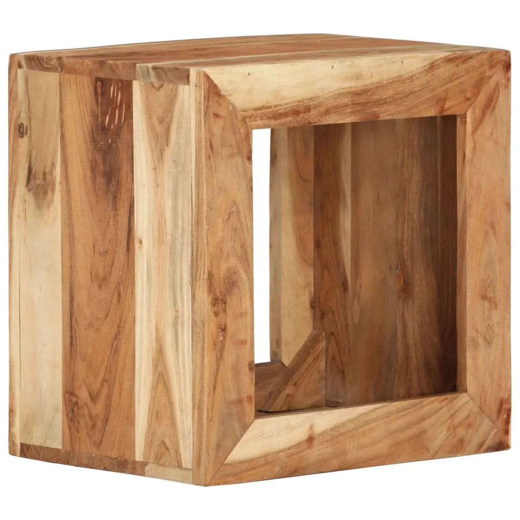 Sgabello 40 x 30 x 40 cm Legno Massello di Acacia cod mxl 21135