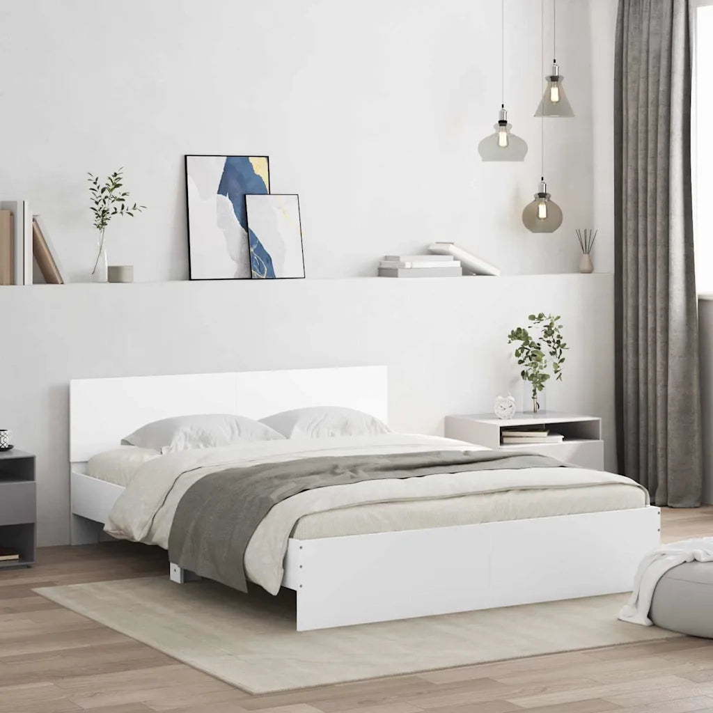 Struttura del letto Bianco 152 x 203 cm Legno multistrato 3402864