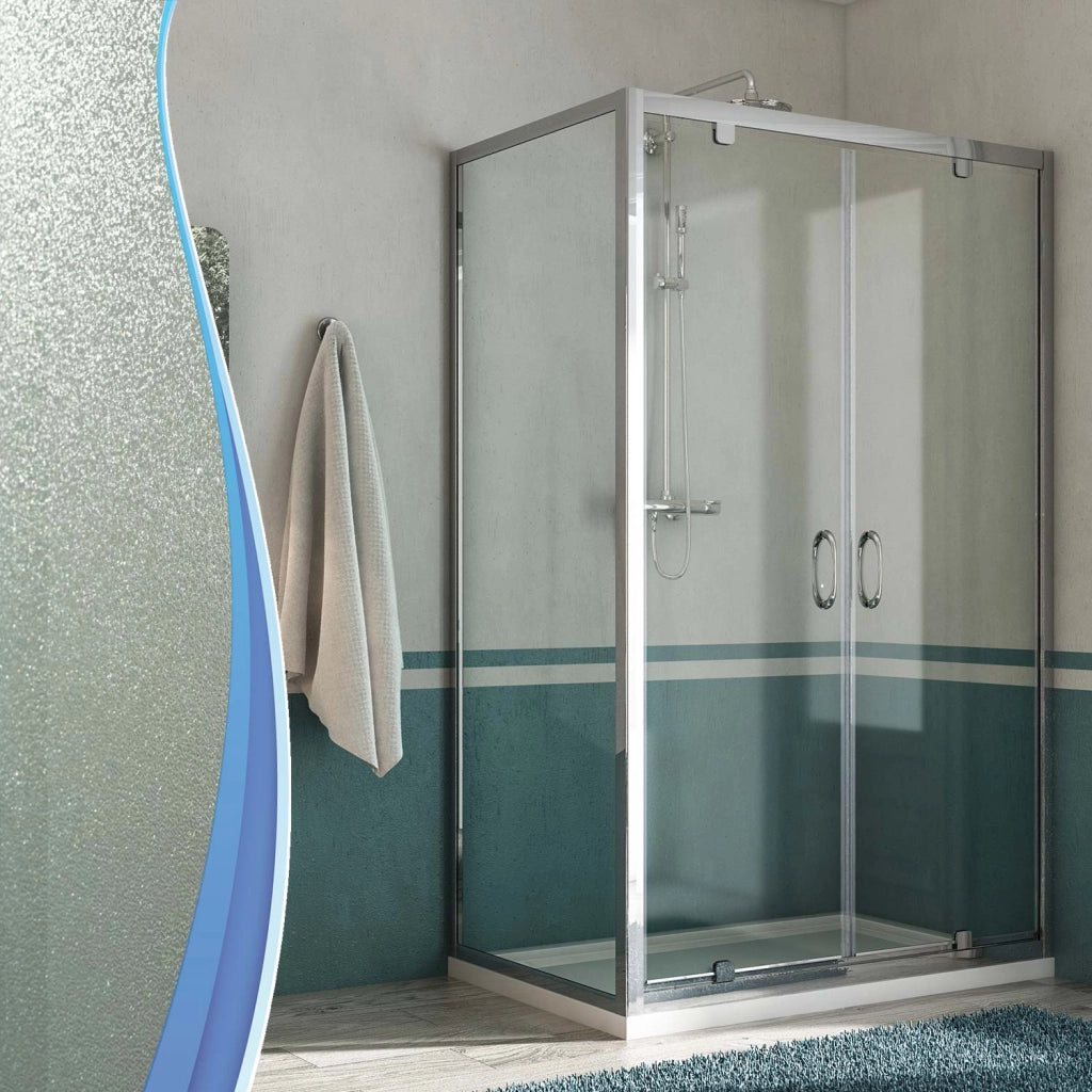 Box Doccia Angolare 75x90 cm 2 Ante Battenti in Cristallo Trasparente 6mm H185 Fosterberg Koge Duo