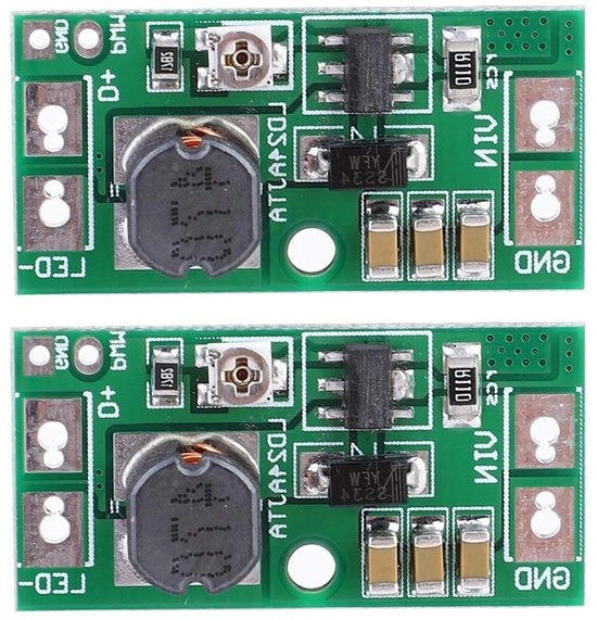 Pannello di Controllo Driver LED Regolabile 20 W DC6~25 V Controller PWM LED Convertitore DC-DC a Step-Down Corrente Costante - 2 Pezzi