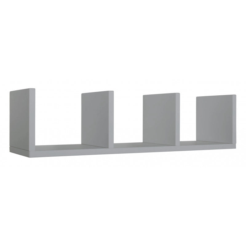 Mensola da Muro, Libreria Sospesa, Libreria da Parete, Scaffale da Parete, Grigio Sasso, 25,5x93 p23,7 cm - Libreria Pettine