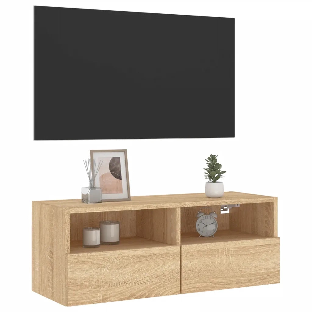 Mobile TV a Parete Rovere Sonoma 80x30x30 cm Legno Multistrato 836872
