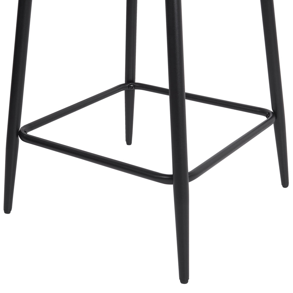 Set di 2 sedie da bar Beige chiaro senza braccioli Boucle nero Gamba d'acciaio Design moderno Sedute per la sala da pranzo