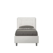 Letto singolo senza rete imbottito 80x210 similpelle bianco Annalisa