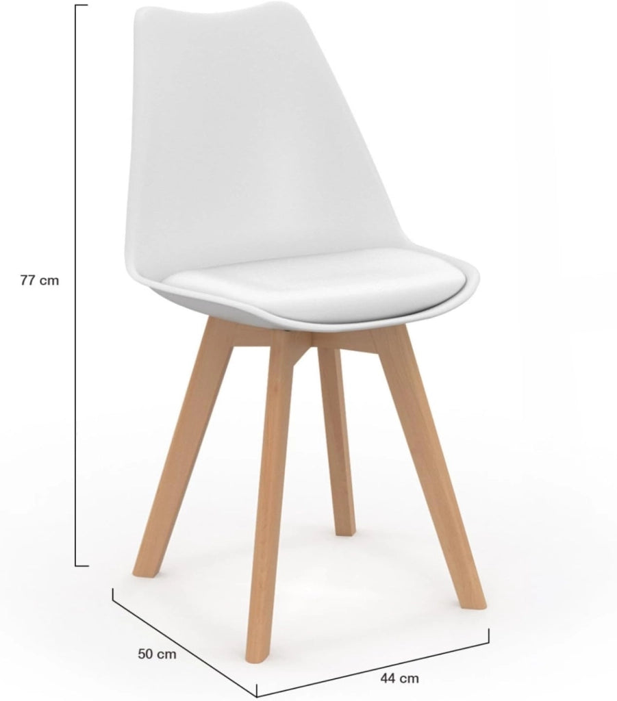 Set di 8 sedie scandinave SARA mix rosa pastello x2, bianco x2, grigio chiaro x2, blu x2