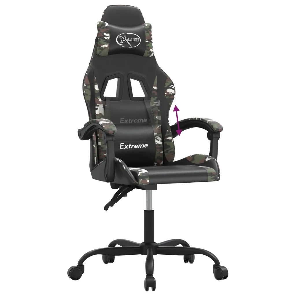 Sedia da Gaming | Sedia da e-sports Nero e Mimetico in Similpelle