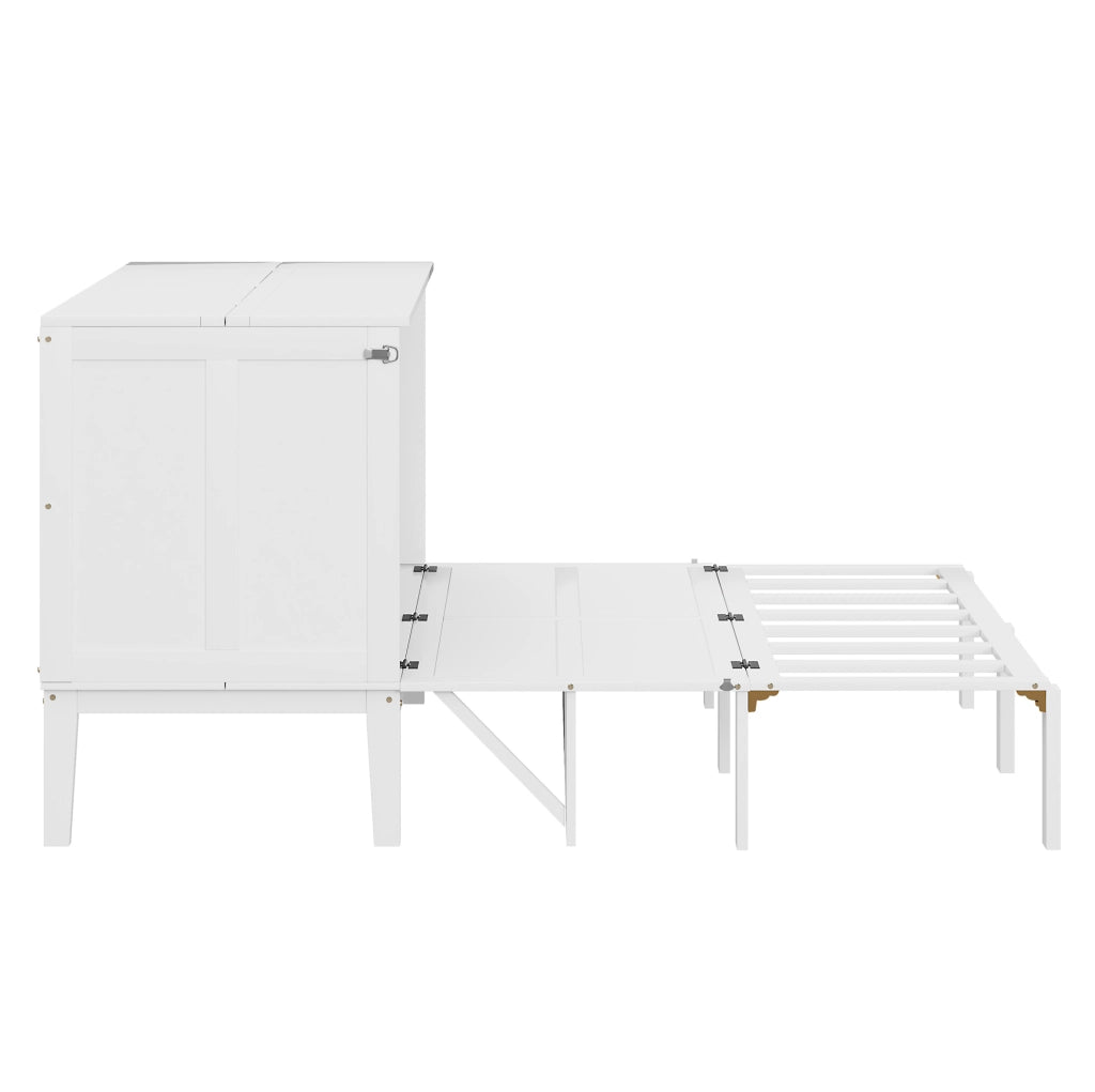 Letto a scomparsa 140x200 cm pieghevole verticale in legno