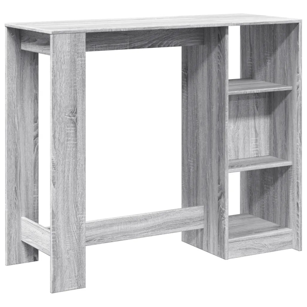 Tavolo Bar con Ripiano Grigio Sonoma 124x46x103,5cm Multistrato