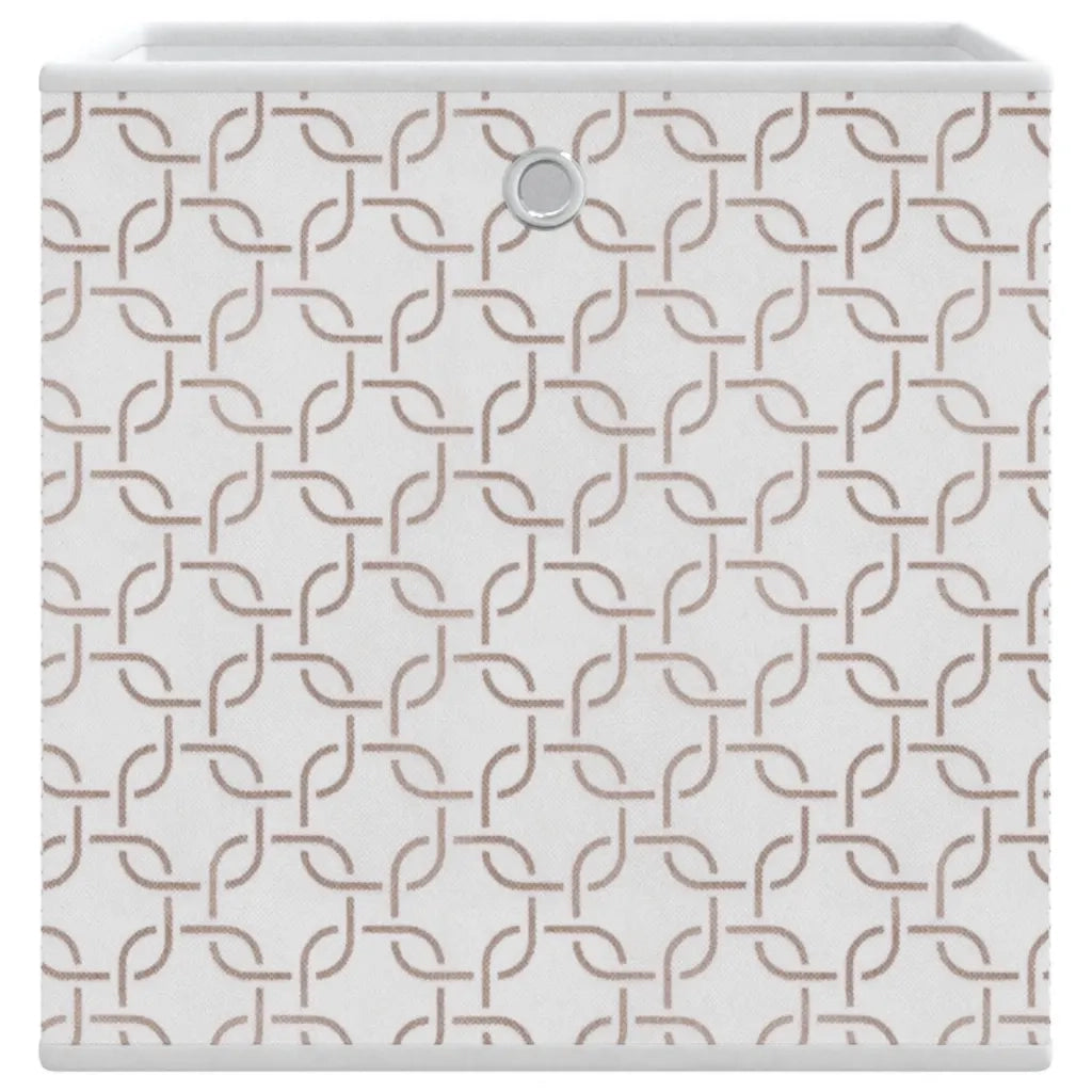 vidaXL Scatole Portaoggetti 4 pz Crema 32x32x32 cm Tessuto non Tessuto