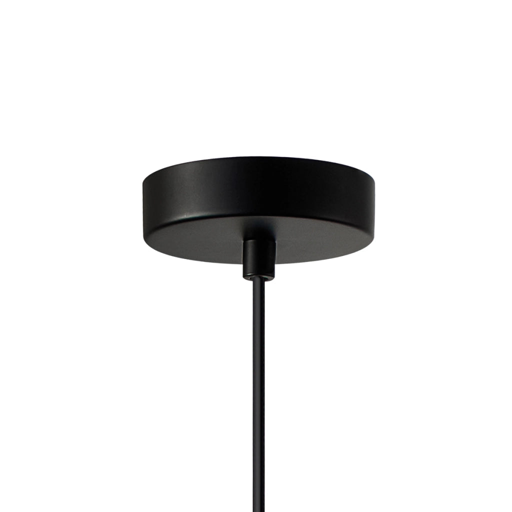 Lampada a sospensione Maluna nera vetro fumé E27 Ø18