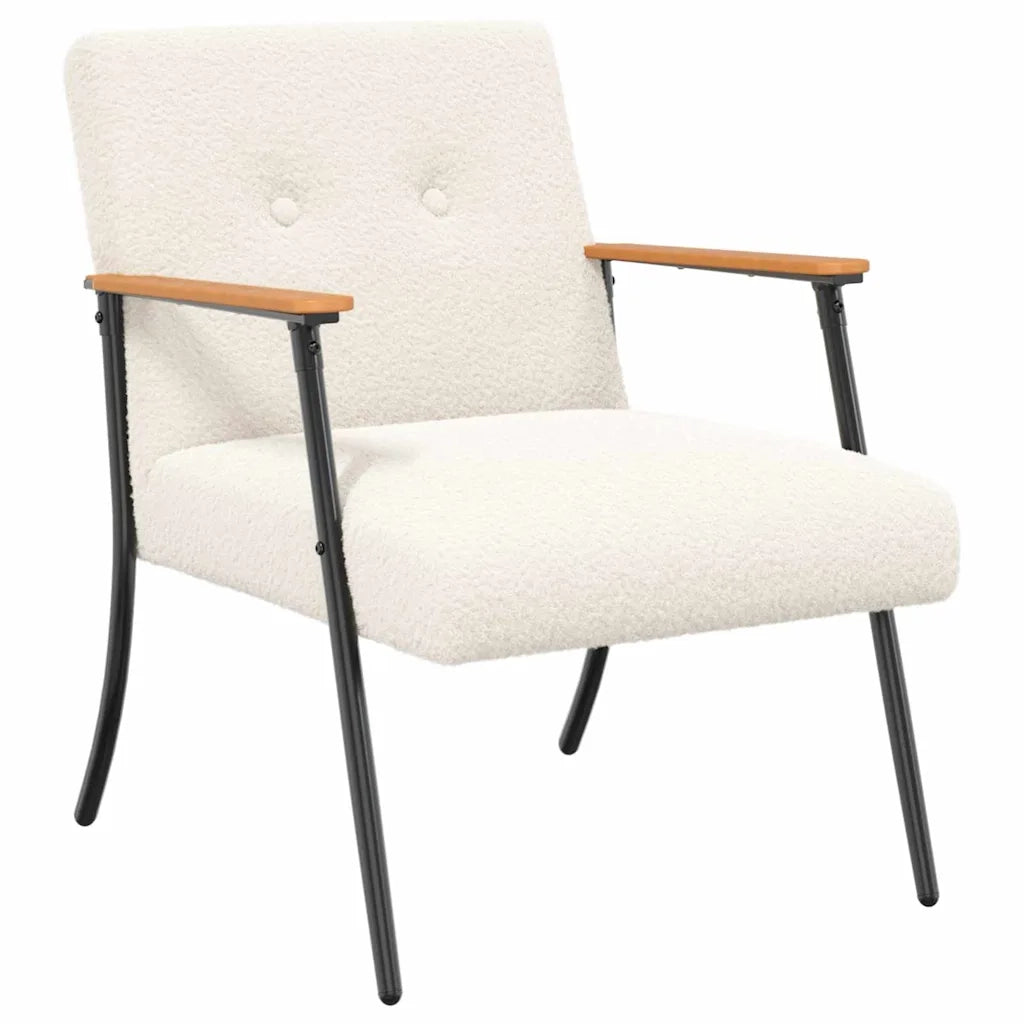 poltrona Crema Tessuto simile alla lana ricci 42017699
