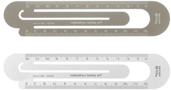 Linea metrisca 12cm per misurare, studiare, classe - color argento e marrone