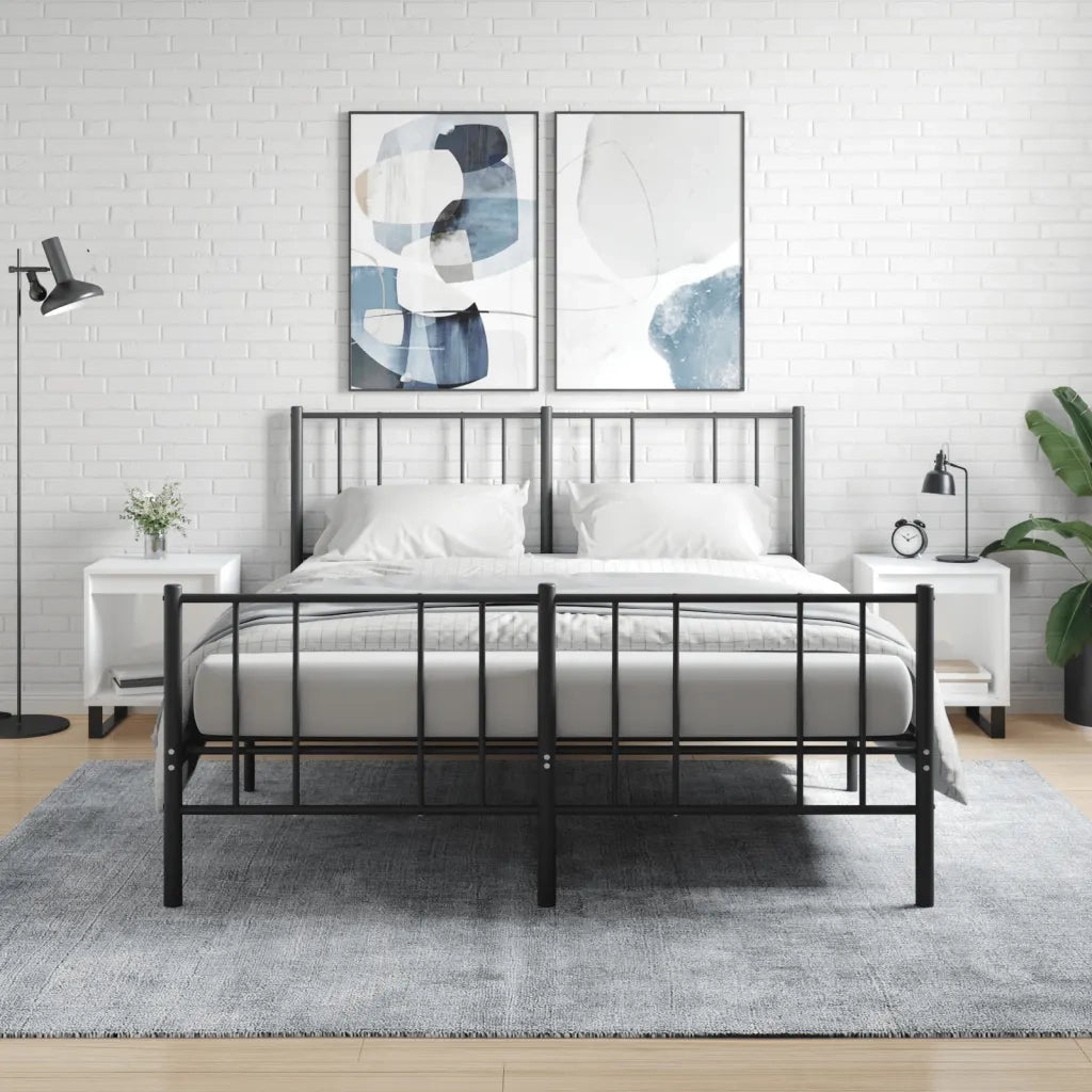 Comodini 2pz-Set di 2 Tavolino da notte Bianco Lucido 40x35x50 cm in Legno Multistrato 141166