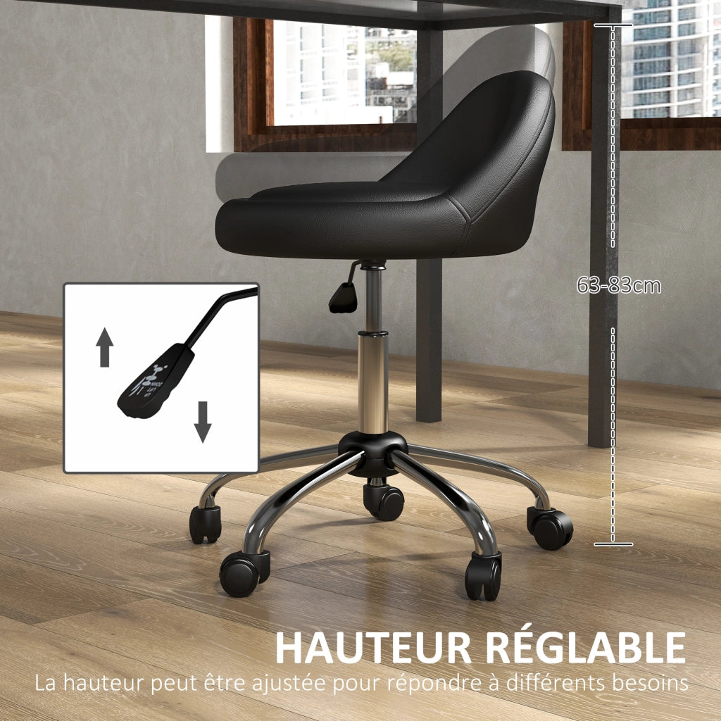 Sgabello da lavoro girevole 360¡ã ¨C Minimal ¨C nero, altezza regolabile 53-73 cm